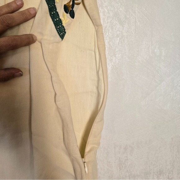 Karlie Women's Boho Embroidered Dress Top Small Cotton Linen Cap Sleeve Lined - Picture 4 of 11